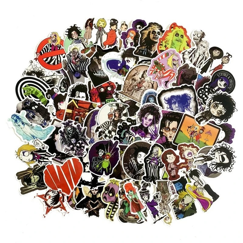 50PCS cartoon animation horror monster series character graffiti stickers, personalized DIY laptop phone cases, handbooks, car refrigerator waterproof decorative stickers, toys