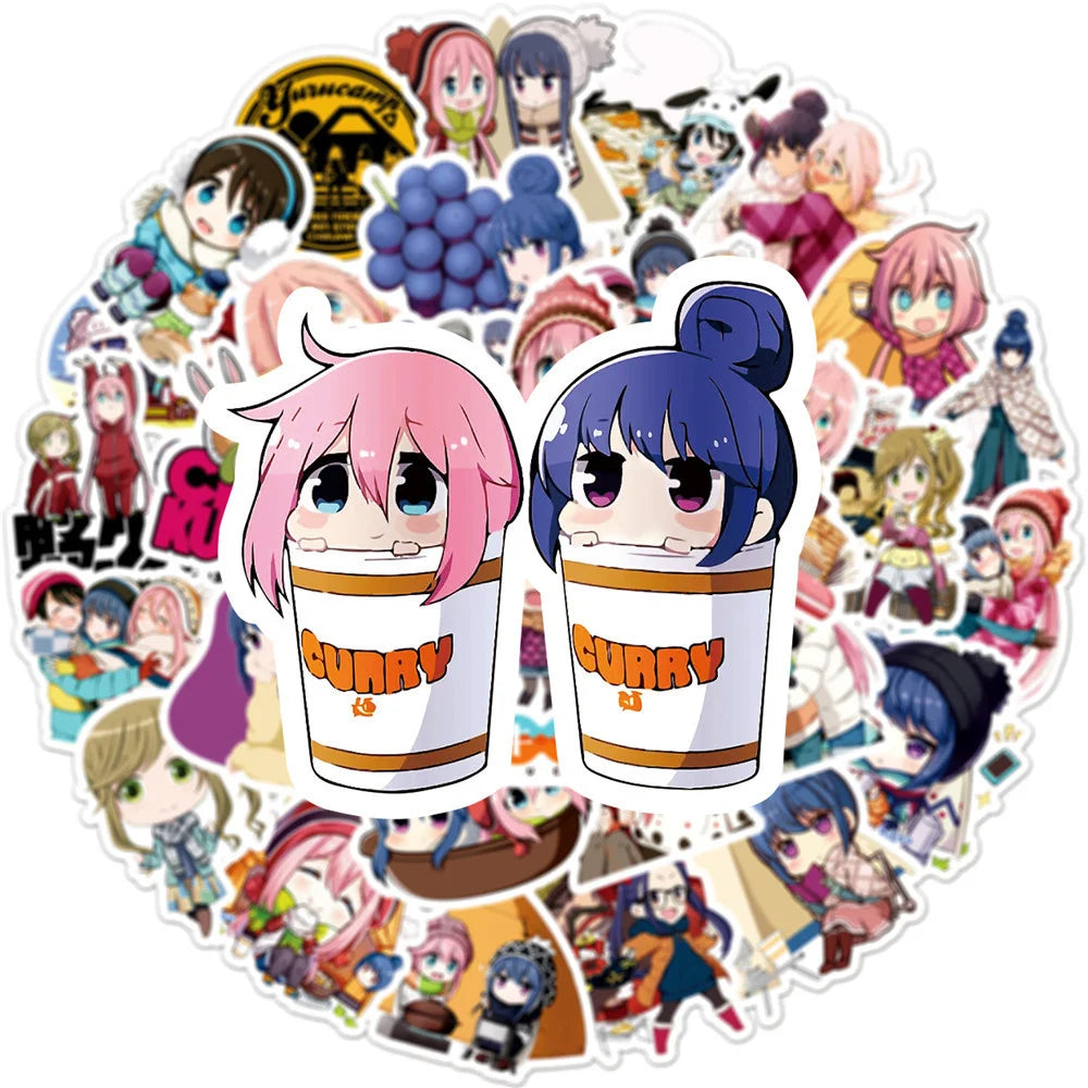 50PCS Riman Camping Cute Girl Graffiti Guitar Skateboard Luggage Notebook Waterproof Helmet Gift Toy Sticker
