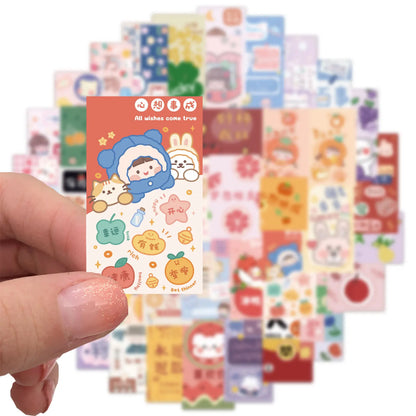 50PCS INS Wind Text Cartoon Pattern Graffiti Waterproof Sticker Suitcase Notebook Refrigerator SkateboardWaterCup