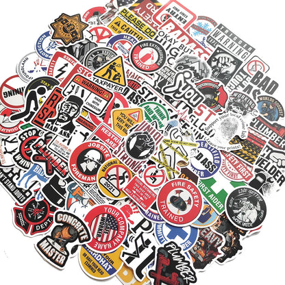 50PCS Worker Tools Hard Hat Graffiti Sticker Skateboard Helmet Luggage Guitar Gift Toy PVC Waterproof Sticker