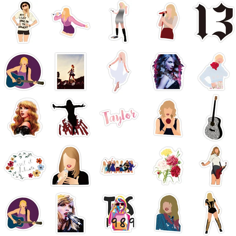 50PCS Taylor Singer Game Graffiti Sticker Suitcase Car Motorcycle Mobile Phone Sticker Personality Decoration