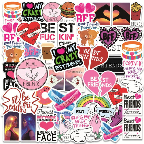 50PCS Good Friend Pink Girl Bestfriend Graffiti Sticker Mobile Phone Water Cup Trolley Case Waterproof Sticker