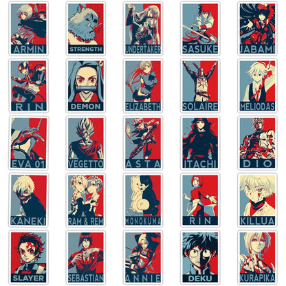 50PCS/Anime Character Collection Graffiti Laptop Guitar Motorcycle Luggage Skateboard Bike Waterproof Sticker