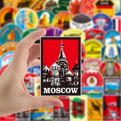 50PCS Outdoor Travel Graffiti Sticker Waterproof Laptop Scooter Motorcycle Refrigerator Water Cup Sticker