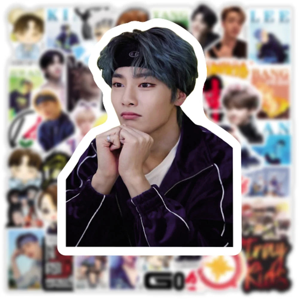 50 pieces of creative cartoon character graffiti stickers from Korean boy bands, personalized decorative notebooks, skateboards, guitars, suitcases, stickers and toys