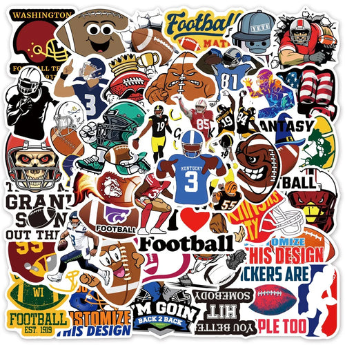 50PCS Football Cartoon Personalized Graffiti Sticker Suitcase Guitar Car Helmet Computer Refrigerator Waterproof