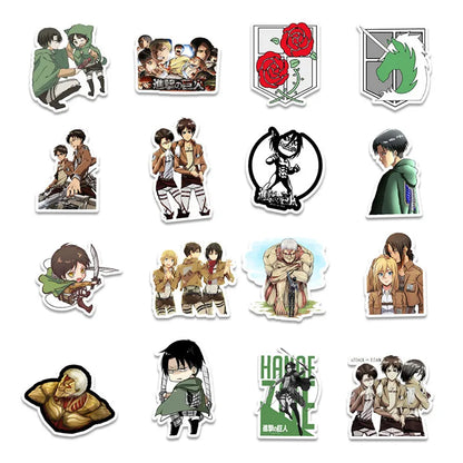 50PCS Anime Attack on Titan graffiti stickers car phone laptop indoor luggage graffiti waterproof decorative stickers