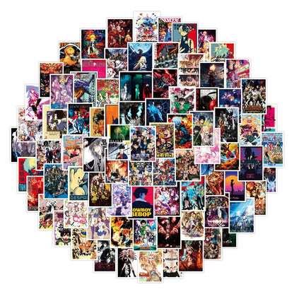 50PCS Mixed Anime Creative Graffiti Hero Academy Jujutsu Kaisen Demon Slayer Scrapbook Guitar Suitcase Sticker