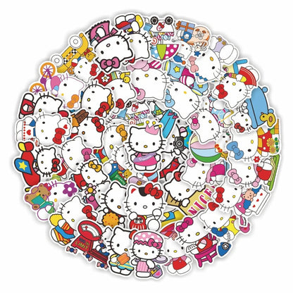 50PCS New Cartoon Cat Dumb Film Stickers Skateboard Stationery Cartoon Helmet Stickers