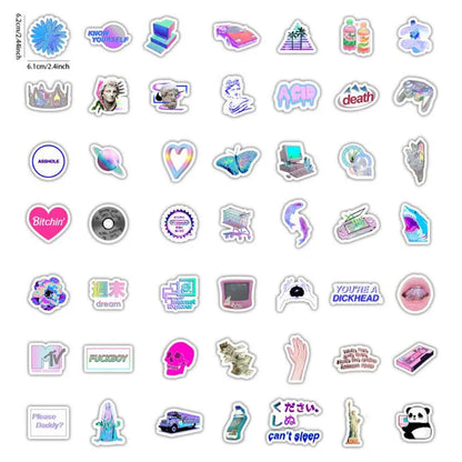 50PCS Cartoon Retro Steampunk Helmet Notebook Luggage Stationery Waterproof Graffiti Sticker Decoration