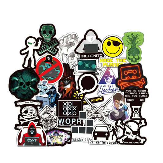 50PCS Hacker Dark Web Series Graffiti Stickers Mobile Computer Skateboard PVC Waterproof Sticker