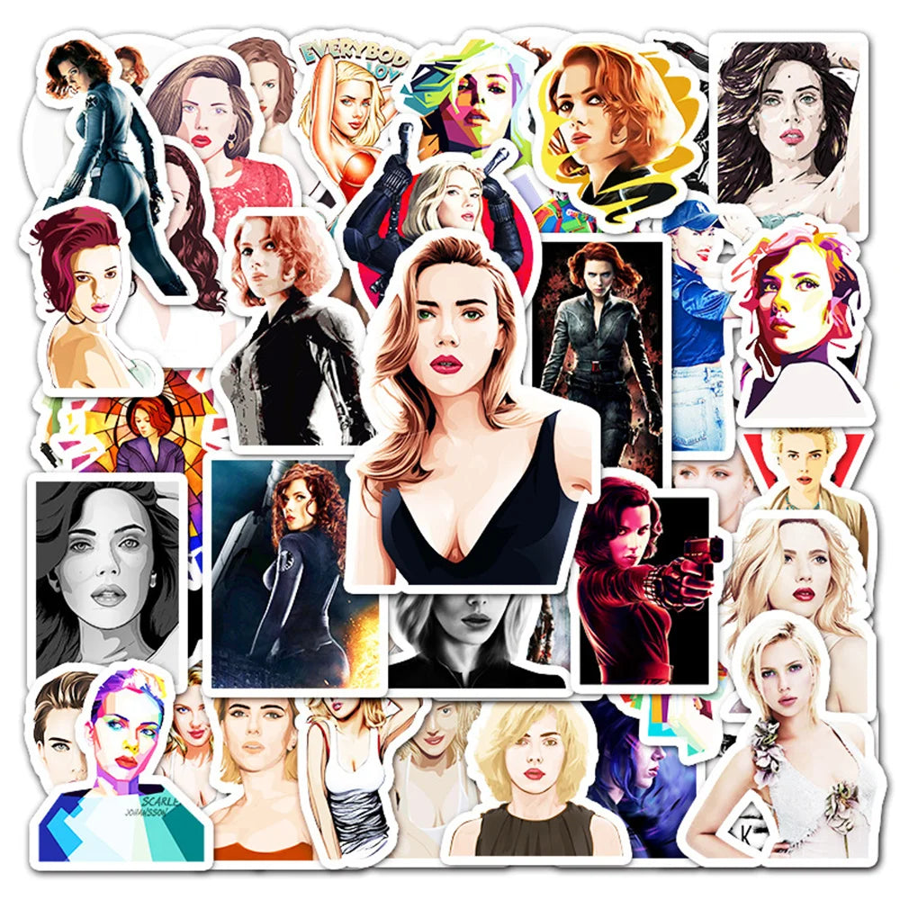 50PCS Sexy Black Widow Graffiti Waterproof Sticker Suitcase Notebook Skateboard Refrigerator Stationery BoxHelmet