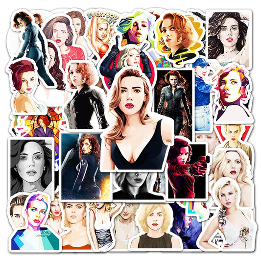 50PCS Sexy Black Widow Graffiti Waterproof Sticker Suitcase Notebook Skateboard Refrigerator Stationery BoxHelmet