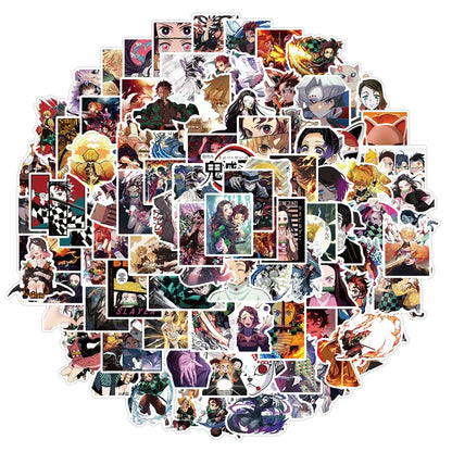 50PCS Cartoon Anime Demon Slayer Sticker Skateboard Bike Helmet Graffiti Waterproof Laptop Creative Sticker
