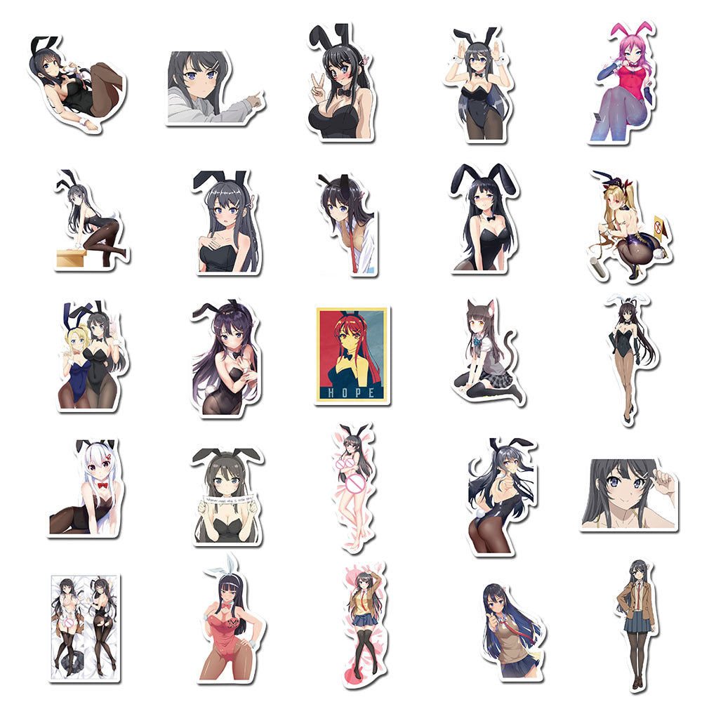50PCS Anime Poster Art Stickers, Retro Cartoon Doodles for a Classic Pin-Up Aesthetic and Collectors