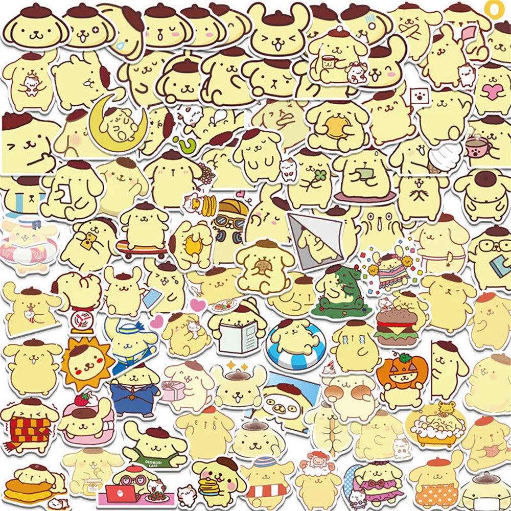 50PCS Art Illustration Popular Creative Cartoon Cute Animal Pudding Dog Series Decorative Style Graffiti Stickers Personalised Fashion Creative Trend DIY Exquisite Decorative Decals Suitable for Cups, Helmets, Skateboards Popular Stickers Toys