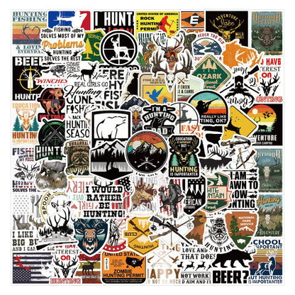 50PCS Cartoon Outdoor Hunting Fresh Creative Graffiti Laptop Skateboard Mobile Phone Waterproof Stickers