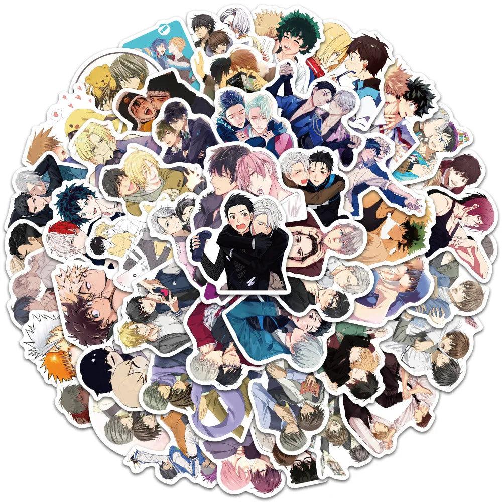 50PCS Game BL; Yaoi Animation Personalized Graffiti Waterproof Sticker Notebook Refrigerator Skateboard Water Cup