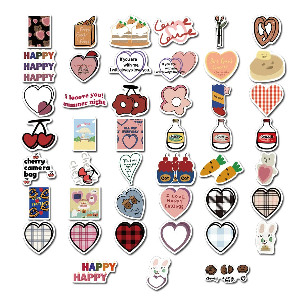 100PCS Cartoon Ins Wind Sweet Sandwich Graffiti Skateboard Notebook Graffiti Computer Luggage Waterproof Sticker