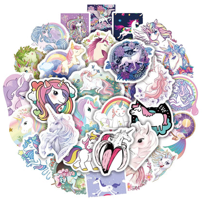 50PCS Cartoon Fairy Unicorn Personality Graffiti Sticker Water Cup Suitcase Notebook Motorcycle Skateboard Guitar