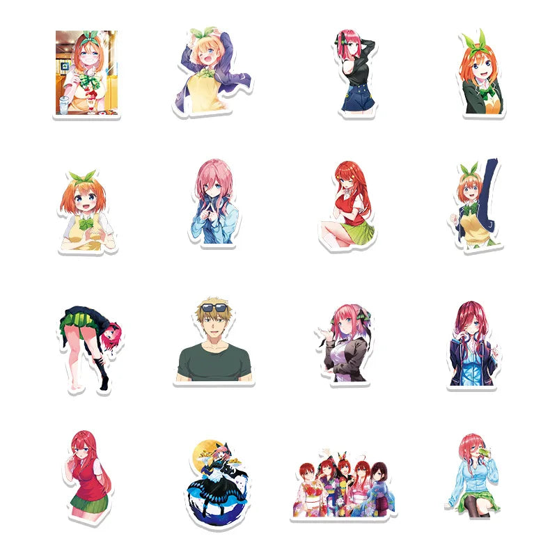 50PCS daily full five equal parts of bride cartoon anime girl graffiti stickers, personalized DIY decoration laptop car waterproof graffiti sticker toys