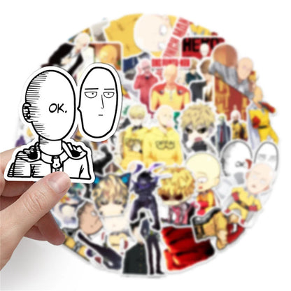 57PCS Cartoon Anime One Punch Superman Sticker Laptop Skateboard Guitar Waterproof Decorative Sticker