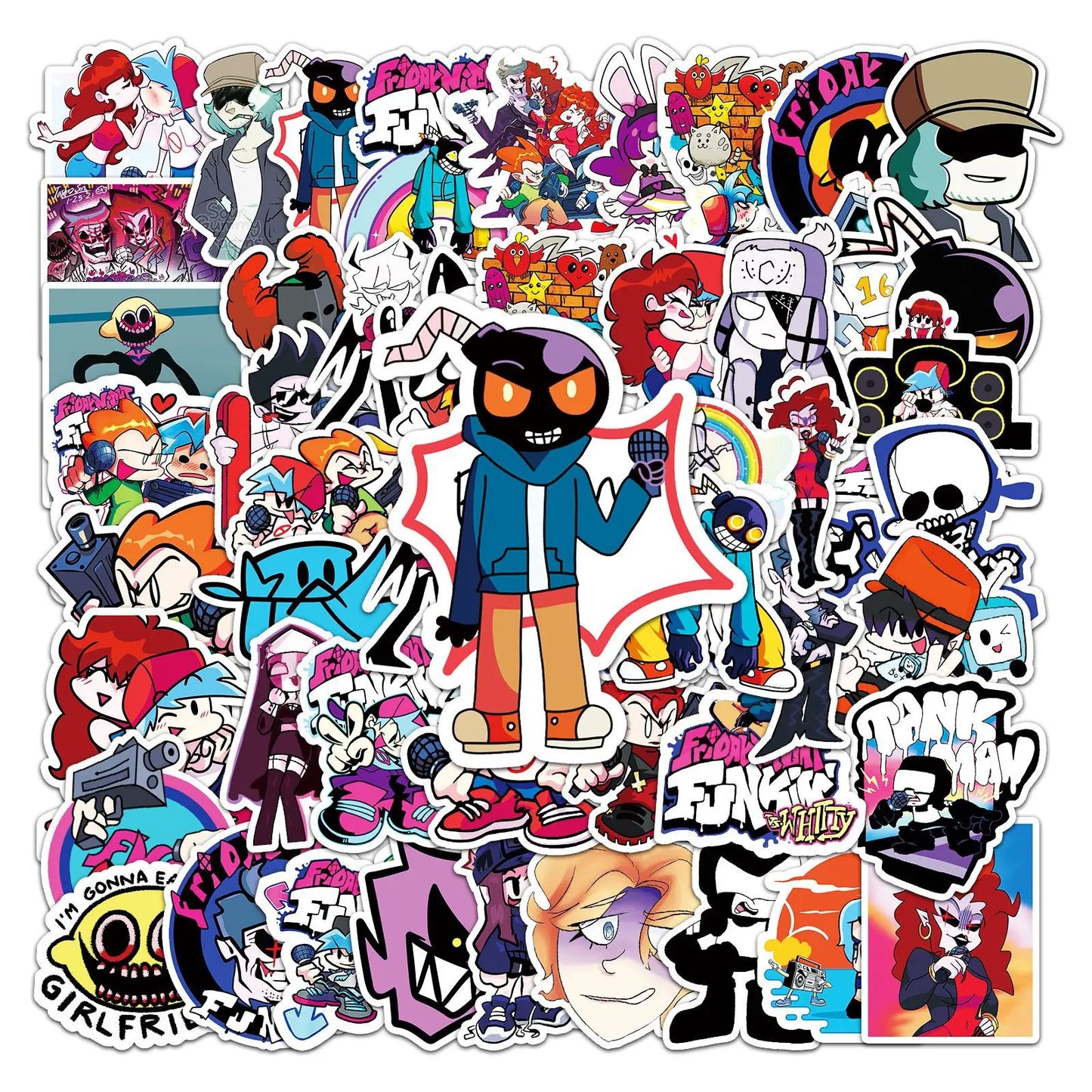 50PCS   FridayNight Funk Cartoon Game Graffiti Waterproof Sticker Suitcase Notebook Refrigerator Helmet