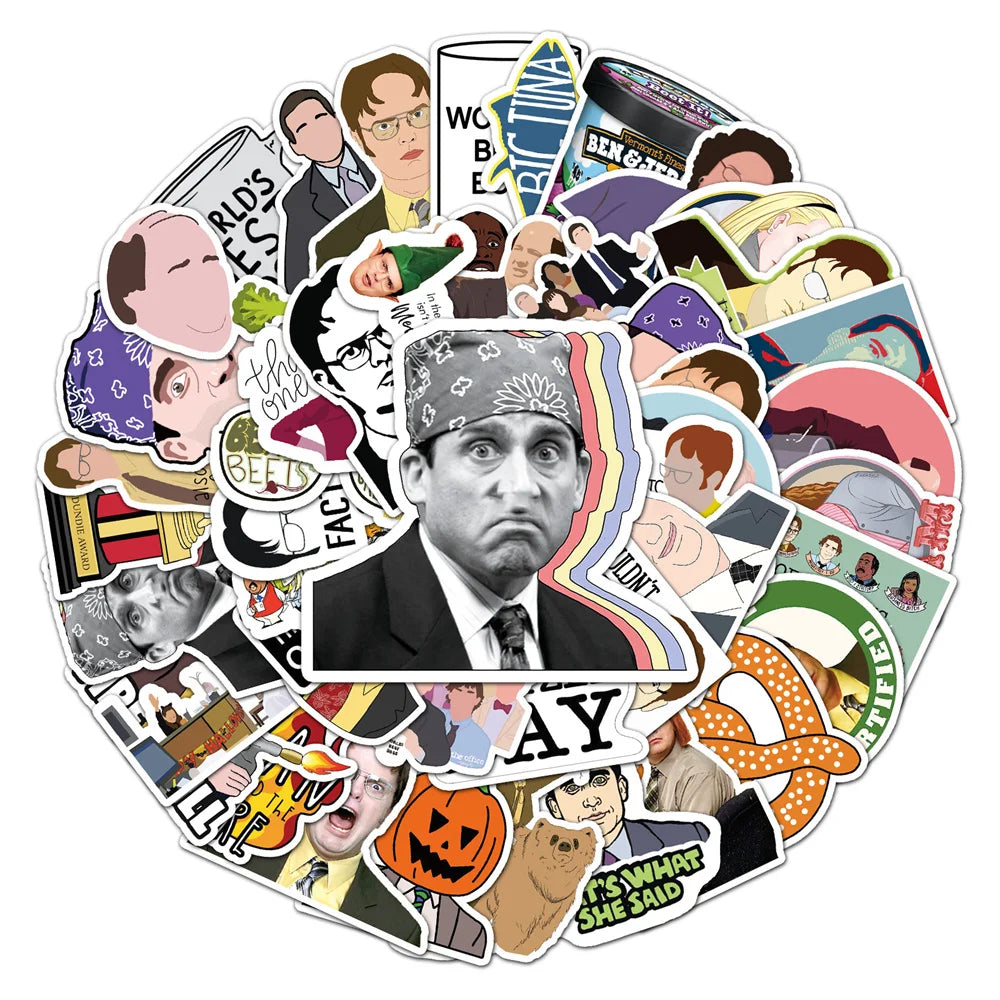 50PCS Cartoon Character Sticker Laptop Guitar Motorcycle Luggage Skateboard Bike Waterproof Sticker