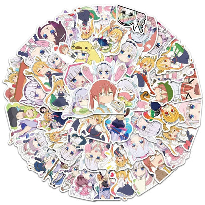 50PCS Cartoon Anime Kobayashi's Dragon Maid Graffiti Laptop Skateboard Guitar Fridge Waterproof Sticker