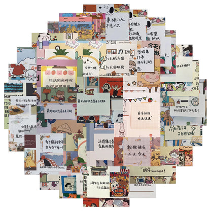 50PCS Convenience Label Text Small Fresh Graffiti Waterproof Sticker Suitcase Notebook Skateboard Water Cup Helmet