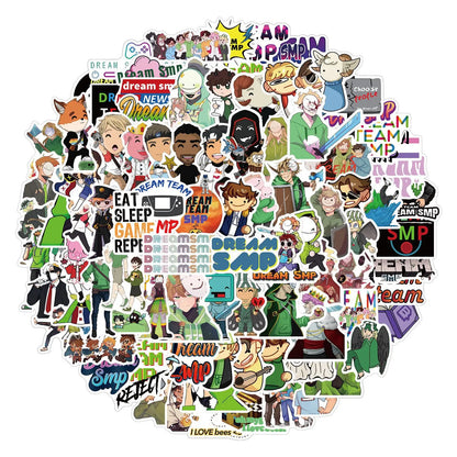 50PCS Dream SMP Game Cartoon Graffiti Waterproof Sticker Suitcase Notebook Refrigerator Skateboard Water Cup Helmet