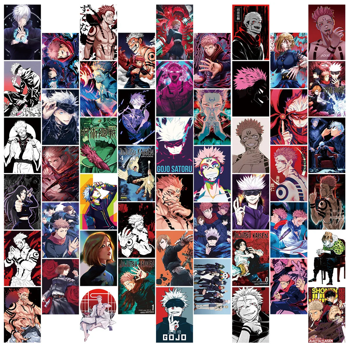 50Pcs Anime Stickers Jujutsu Kaisen Sticker Decals Vinyl on DIY Laptop Guitar Skateboard Luggage Children's Toy