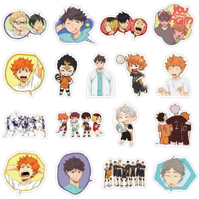 50PCS Volleyball Junior Japanese Anime Graffiti Sticker Suitcase Luggage Guitar Car Sticker Waterproof Sticker