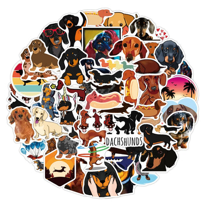 50PCS Cartoon Pet Dog Sticker Graffiti Laptop Guitar Motorcycle Luggage Skateboard Bike Waterproof Sticker