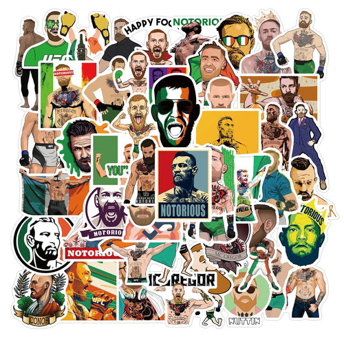 50PCS Fighter Conor McGregor Graffiti Stickers Personalized Fashion Creative Trend DIY Exquisite Decorative Decals for Cups Helmets Skateboards Popular Stickers Toys