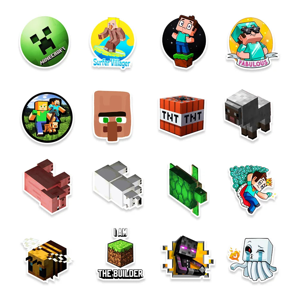 50PCS New My World Graffiti Waterproof Sticker Suitcase Notebook Refrigerator Skateboard Stationery Box Water Cup