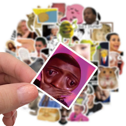 50PCS Popular Funny Net Red Expression Bag Graffiti Waterproof Sticker Suitcase Notebook Mobile PhoneRefrigerator