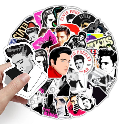 51PCS Singer Elvis Presley Graffiti Waterproof Sticker Suitcase Notebook Skateboard Refrigerator Helmet Water Cup