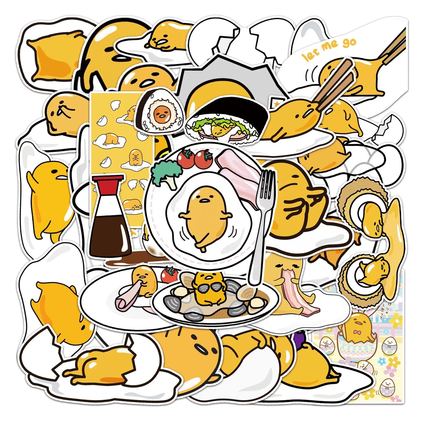 50PCS    LazyEgg Cartoon Animation Cute Graffiti Waterproof Sticker Suitcase Notebook Refrigerator Water Cup Helmet