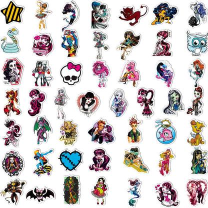 50PCS Monster High School Cartoon Graffiti Waterproof Sticker Suitcase Notebook Refrigerator Skateboard Water Cup