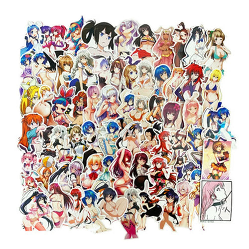 50PCS  Cartoon Anime Character Sexy Two-dimensional Pure Desire Graffiti Decoration Luggage Waterproof Stickers