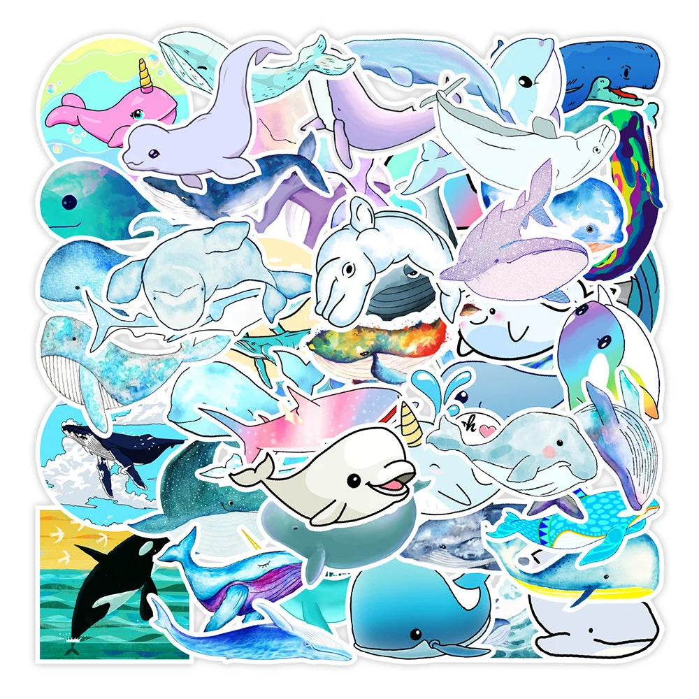 50PCS Ocean Series Graffiti Stickers Car Phone Trunk Water Cup Decoration Sticker