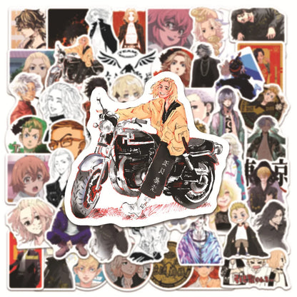 50PCS Anime Tokyo Avengers Cartoon Sticker Laptop Skateboard Mobile Phone Graffiti PVC Gift Toy Waterproof Sticker