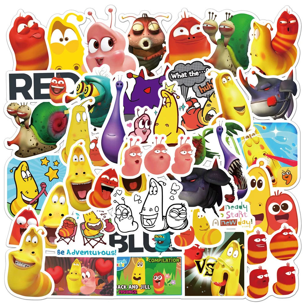 60PCS Hilarious Animation Cartoon Graffiti Waterproof Helmet Laptop Luggage Bicycle Skateboard Cute PVC Stickers