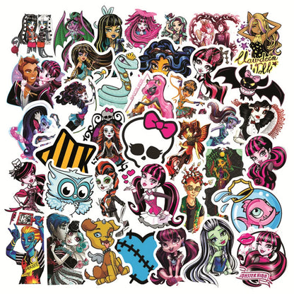 50PCS Monster High School Cartoon Graffiti Waterproof Sticker Suitcase Notebook Refrigerator Skateboard Water Cup