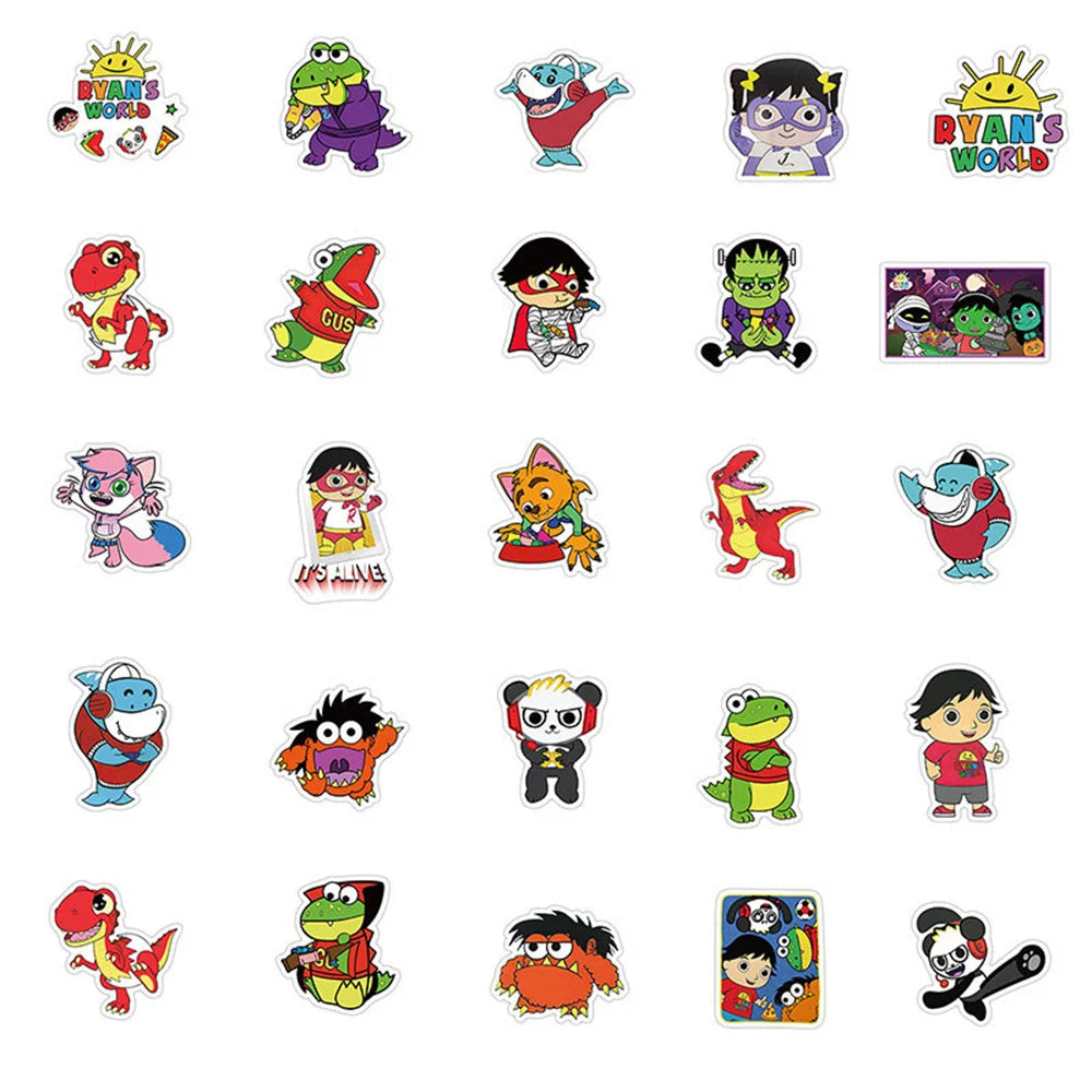 50PCS Cartoon Character World's Ryan Graffiti Waterproof Sticker Suitcase Notebook Refrigerator Skateboard Helmet