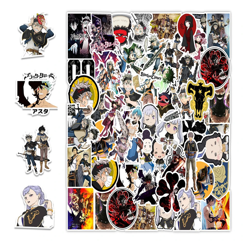 50PCS Anime Black Clover Sticker Computer Notebook Mobile Phone Water Cup Sticker Waterproof Sticker