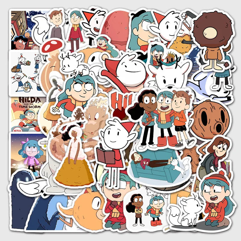50PCS Cartoon Anime Hilda Girl Graffiti Notebook Guitar Bike Skateboard Gift Toy Waterproof Animation Sticker