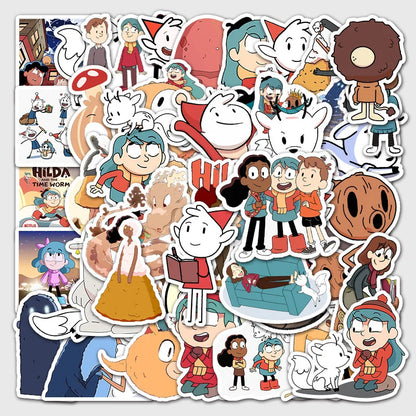 50PCS Cartoon Anime Hilda Girl Graffiti Notebook Guitar Bike Skateboard Gift Toy Waterproof Animation Sticker