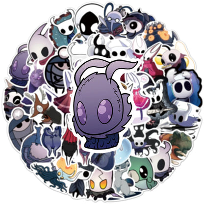 50PCS Game Hollow Knight Skateboard Notebook Graffiti Luggage Waterproof Cartoon Stickers Children's Toys